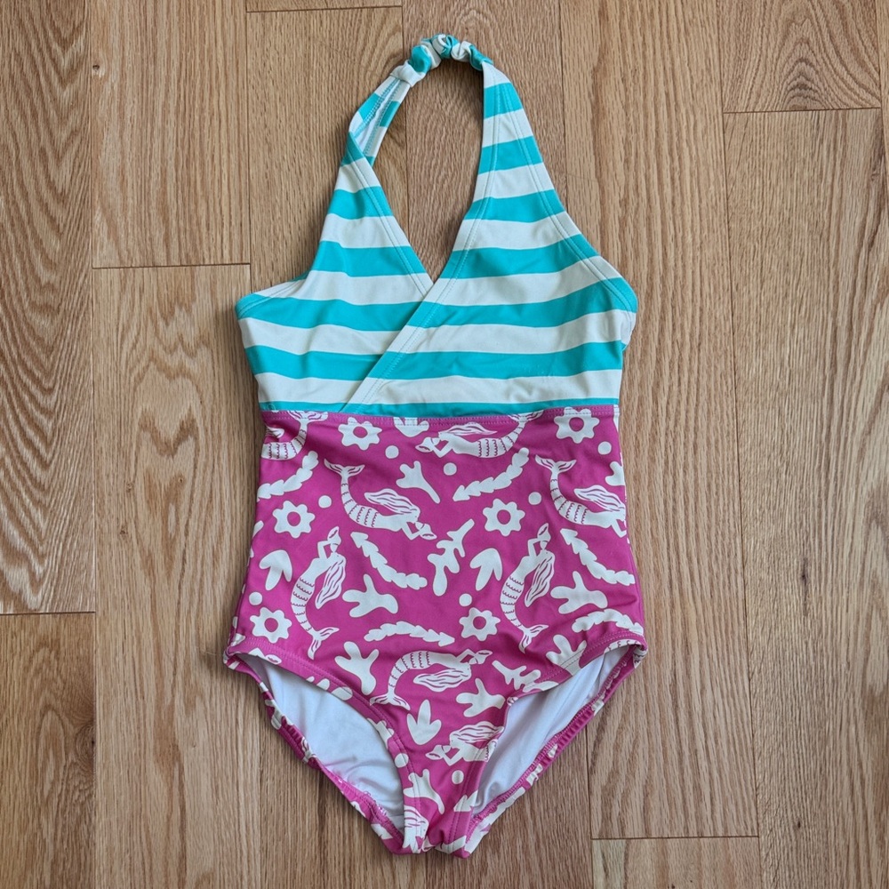 Hanna Andersson | Teal and Pink Kids Swim One Piece